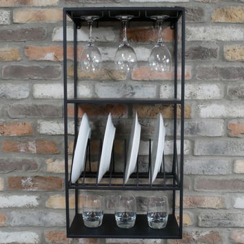 Black Wall Mounted Plate Rack