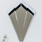 Black & White Glass Art Deco Fan Wall Mirror 60cm x 40cm