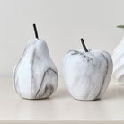 Black & White Marble Effect Apple & Pear Decorative Ornaments