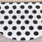 Black & White Polka Dot Half Moon Door Mat