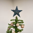 Blue and Multi Coloured Sparkly Star Shaped Christmas Tree Topper