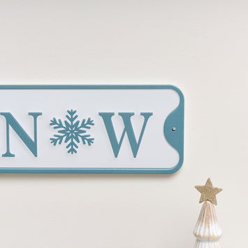 Blue & White Let It Snow Decorative Christmas Sign