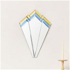 Blue & Yellow Glass Art Deco Fan Wall Mirror 60cm x 40cm