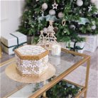 Box of 14 Gold & White Assorted Christmas Tree Baubles