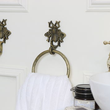 Brass Bumblebee Towel Ring