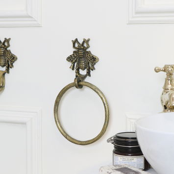 Brass Bumblebee Towel Ring