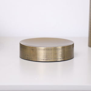 Brass Gold Textured Metal Round Soap Dish