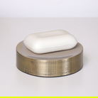 Brass Gold Textured Metal Round Soap Dish