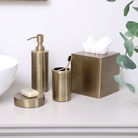 Brass Gold Textured Metal Toothbrush Holder