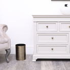 Brass Gold Textured Metal Waste Bucket Bin