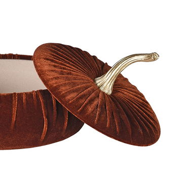 Burnt Orange Velvet Pumpkin Storage Box