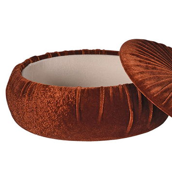 Burnt Orange Velvet Pumpkin Storage Box