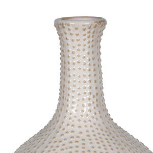 Ceramic Cream Speckled Urchin Vase - 17cm