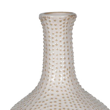 Ceramic Cream Speckled Urchin Vase - 17cm