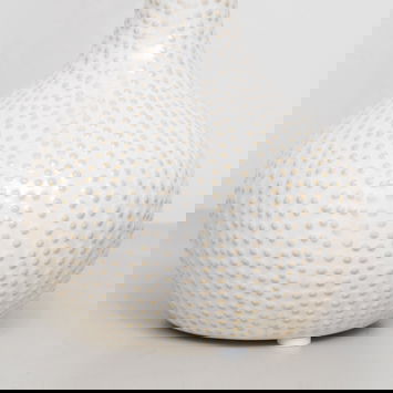 Ceramic Cream Speckled Urchin Vase - 17cm