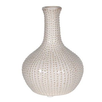 Ceramic Cream Speckled Urchin Vase - 17cm