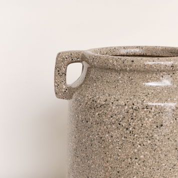 Ceramic Speckled Grey Glaze Vase