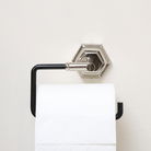 Chrome Silver and Black Toilet Roll Holder