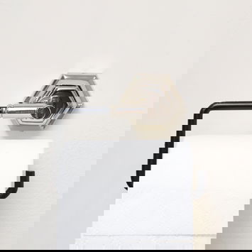 Chrome Silver and Black Toilet Roll Holder