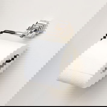 Chrome Silver and Black Toilet Roll Holder