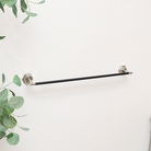 Chrome Silver and Black Towel Rail 64cm