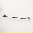 Chrome Silver and Black Towel Rail 64cm