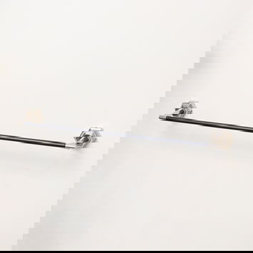 Chrome Silver and Black Towel Rail 64cm