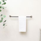 Chrome Silver and Black Towel Rail 64cm