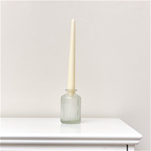 Clear Dimpled Glass Bottle Vase - 10cm