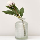 Clear Dimpled Glass Bottle Vase - 10cm