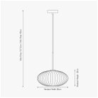 Clear Glass Ribbed Oval Pendant Light