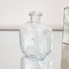 Clear Glass Small Square Shaped Vase 13.7cm