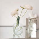 Clear Glass Small Square Shaped Vase 13.7cm