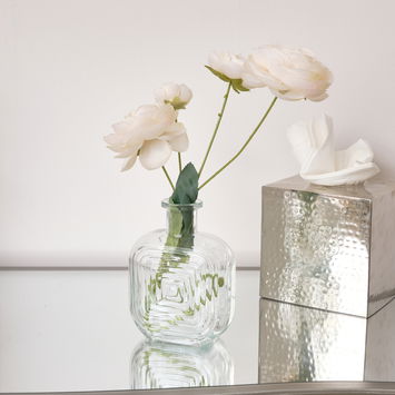 Clear Glass Small Square Shaped Vase 13.7cm