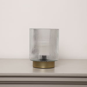 Clear Ribbed Glass Ambient Table Lamp