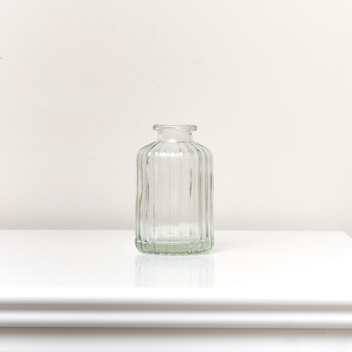 Clear Ribbed Glass Bottle Vase Melody Maison