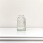 Clear Ribbed Glass Bottle Vase - 10cm