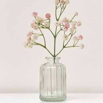 Clear Ribbed Glass Bottle Vase - 10cm