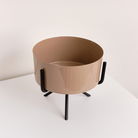 Coffee Brown Metal Planter Pot with Stand - 16.5cm