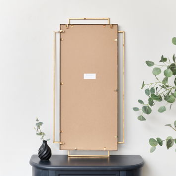Copper Foiled Geometric Wall Mirror 94cm x 48cm
