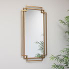 Copper Foiled Geometric Wall Mirror 94cm x 48cm
