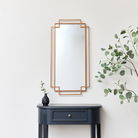 Copper Foiled Geometric Wall Mirror 94cm x 48cm