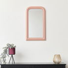 Coral Pink Arch Wall Mirror 70cm x 40cm