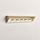 Cream & Mango Wood Wall Shelf with Hooks