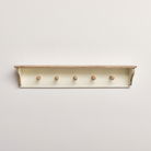 Cream & Mango Wood Wall Shelf with Hooks