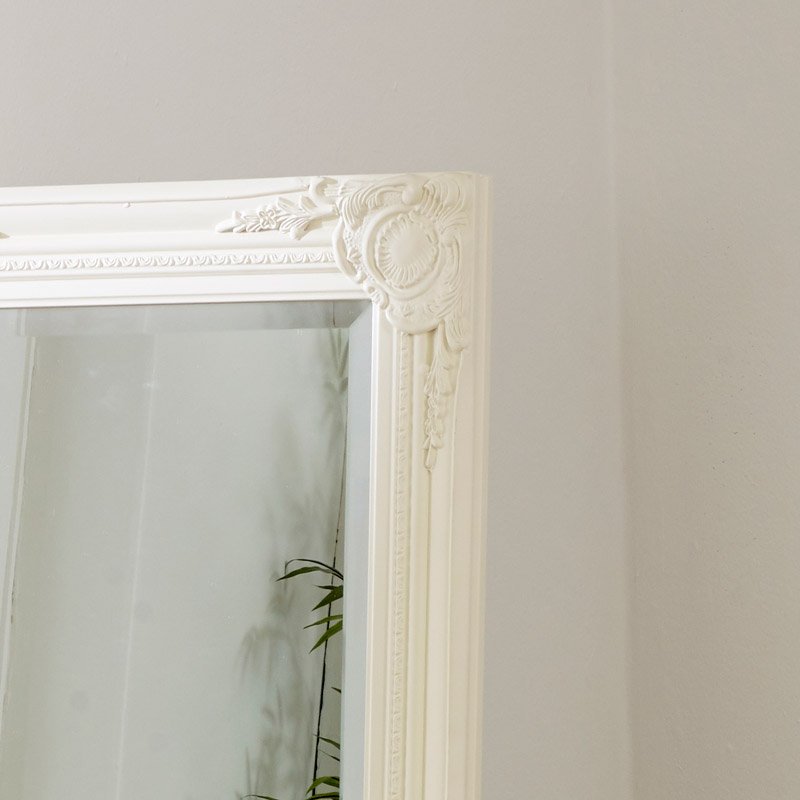 Cream Ornate Tall Slim Mirror 47cm x 142cm