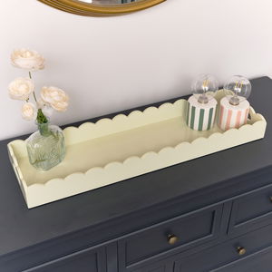 Cream Scalloped Rectangular Decorative Tray 70cm x 20cm