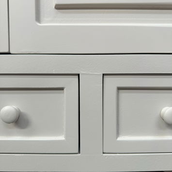 Cream Wall Mounted Cupboard with Drawers - Lyon Range