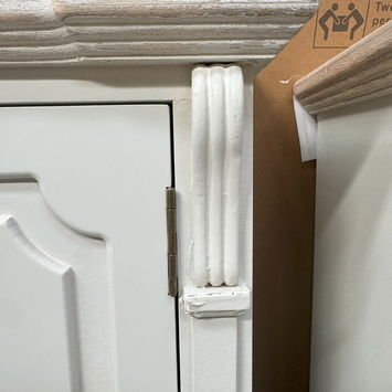 Cream Wall Mounted Cupboard with Drawers - Lyon Range