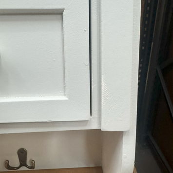 Cream Wall Mounted Cupboard with hooks - Lyon Range